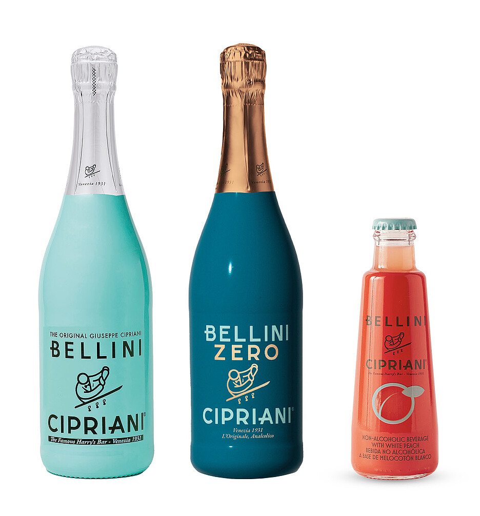 Delico importiert seit 1981 ausgewählte Lebensmittel für den Schweizer Markt – unter anderem Cipriani-Produkte wie den Original Bellini mit 5,5% Vol. sowie die alkoholfreien Bellini Zero und Virgin Bellini.