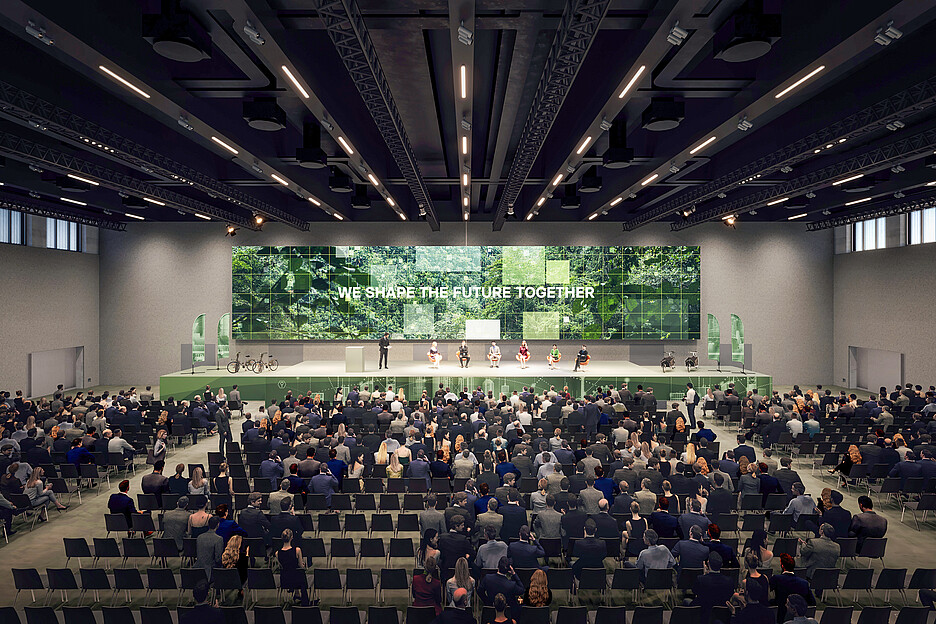 Mit 27 Metern ist sie die grösste fest verbaute LED-Wand der Schweiz und kann – wie der Saal – geteilt werden.