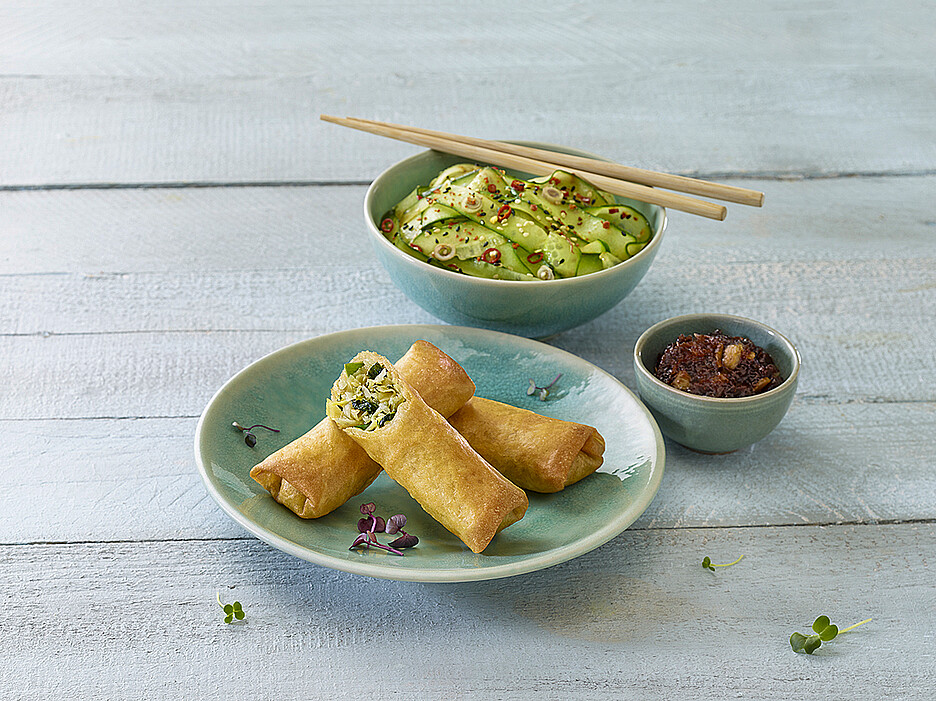 Kadi Frühlingsrolle Thai mit Gemüse und Curry.