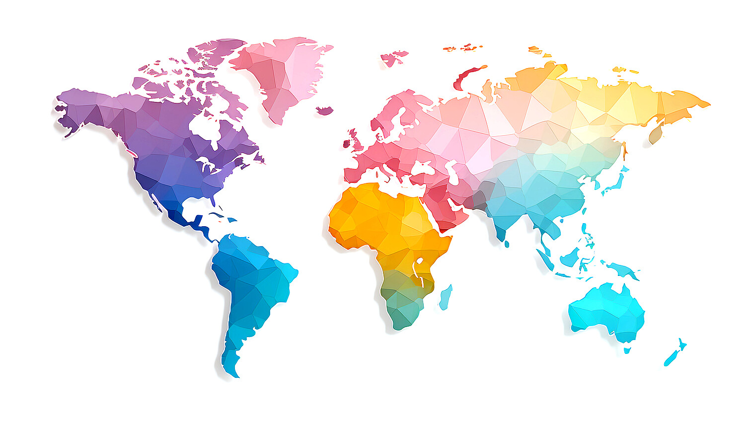 Simple World map colourful wallpaper. Generative Ai content