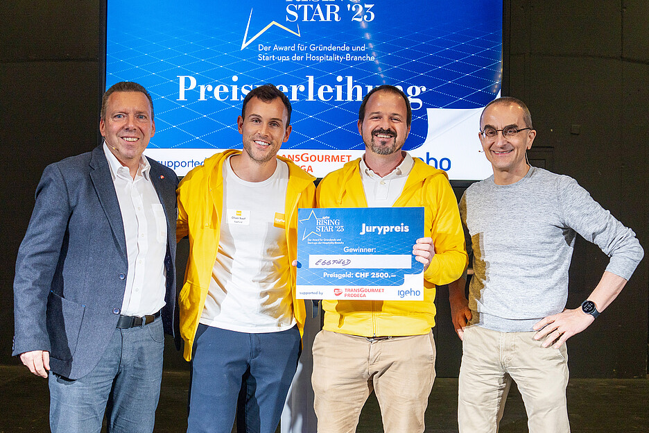 EggField, Gewinner des ersten Igeho Rising Star Award 2023, entwickelt in der Schweiz pflanzliche Ei-Alternativen auf Basis von Hülsenfrüchten.